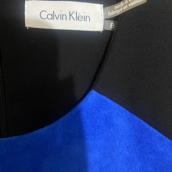 Blue and black fitted calvin klein dress - Picture 2 of 5